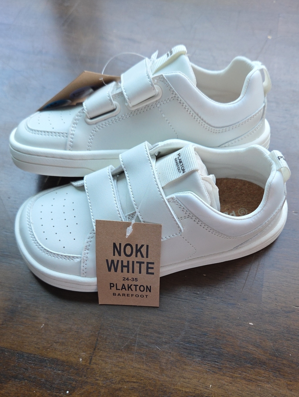 Plaktin Size 13 White Kids' Double-Velcro Sneakers NEW
